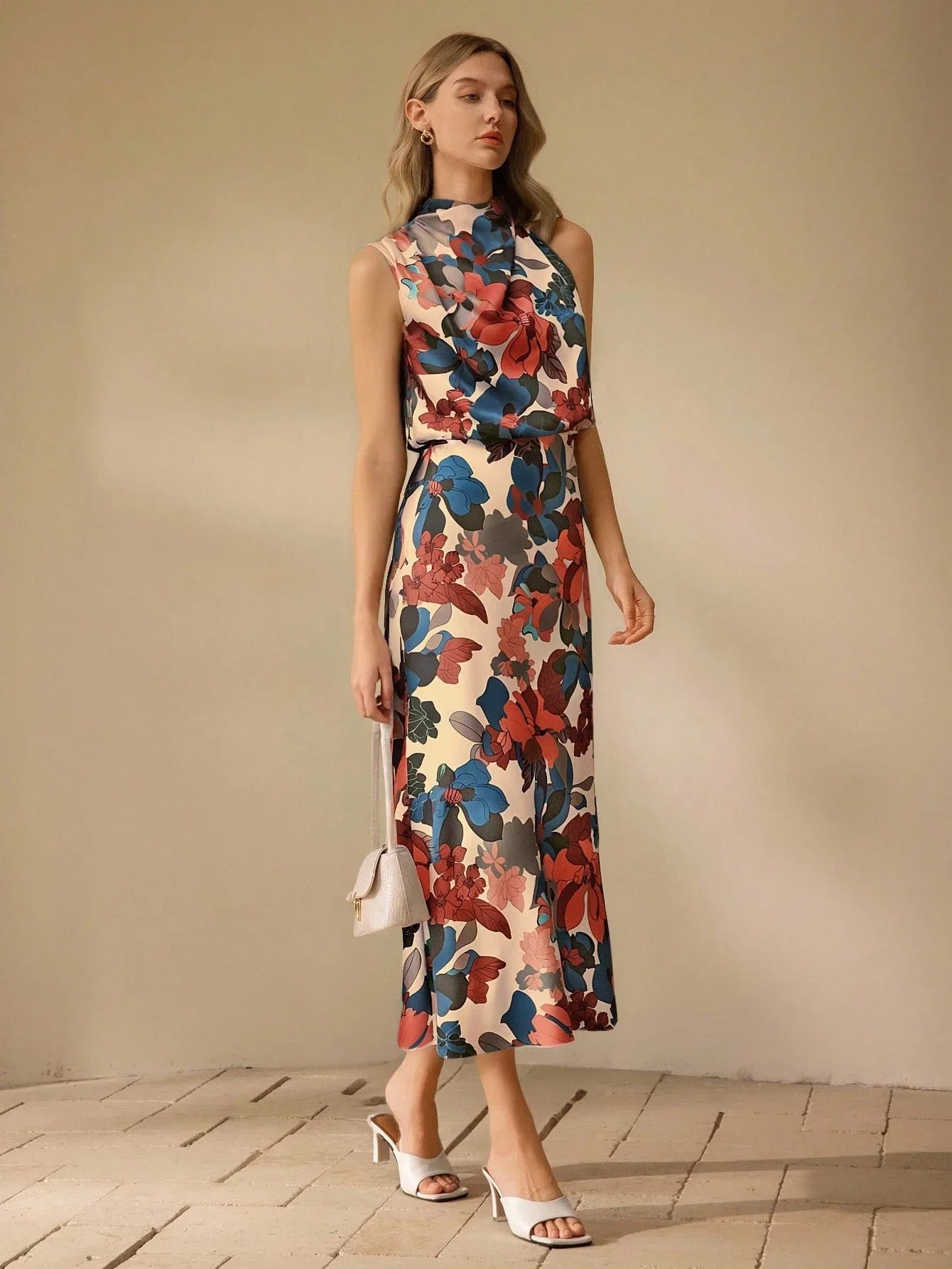 Buy SHEIN Clasi Women's Elegant Floral Midi Dress in Pakistan