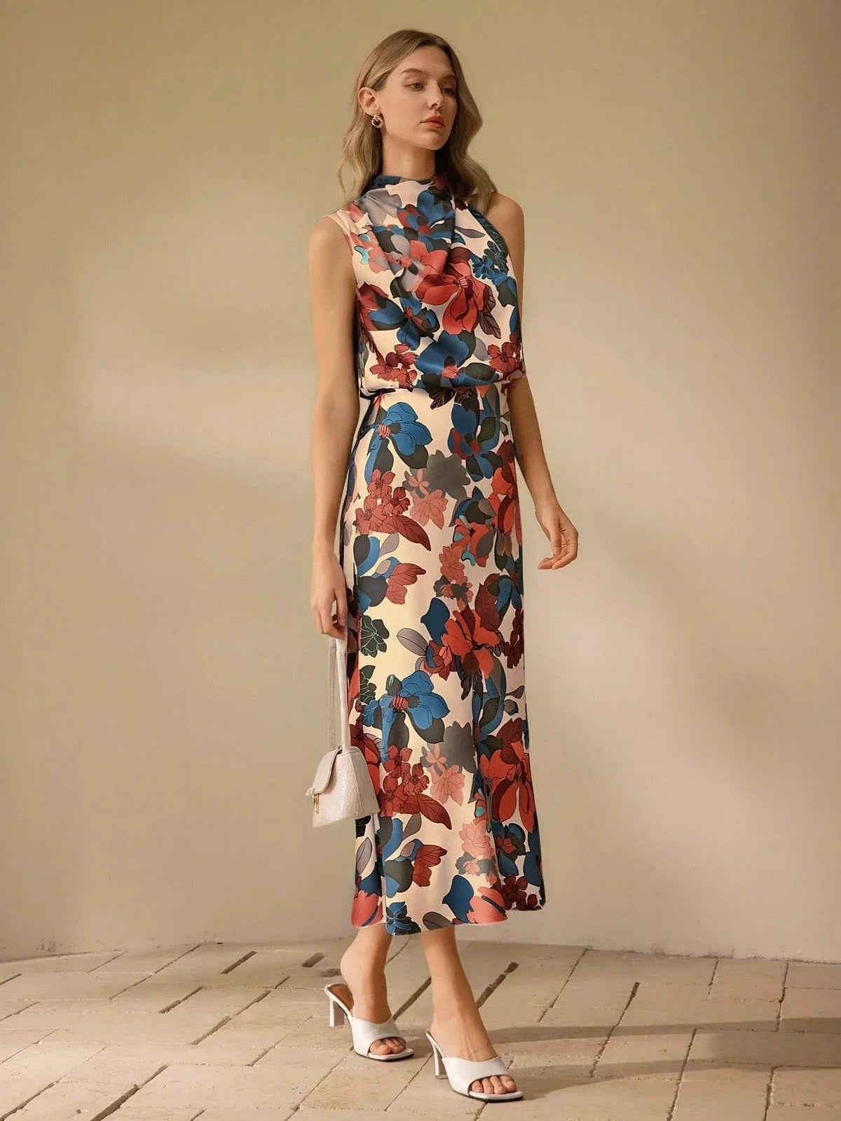 Buy SHEIN Clasi Women's Elegant Floral Midi Dress in Pakistan