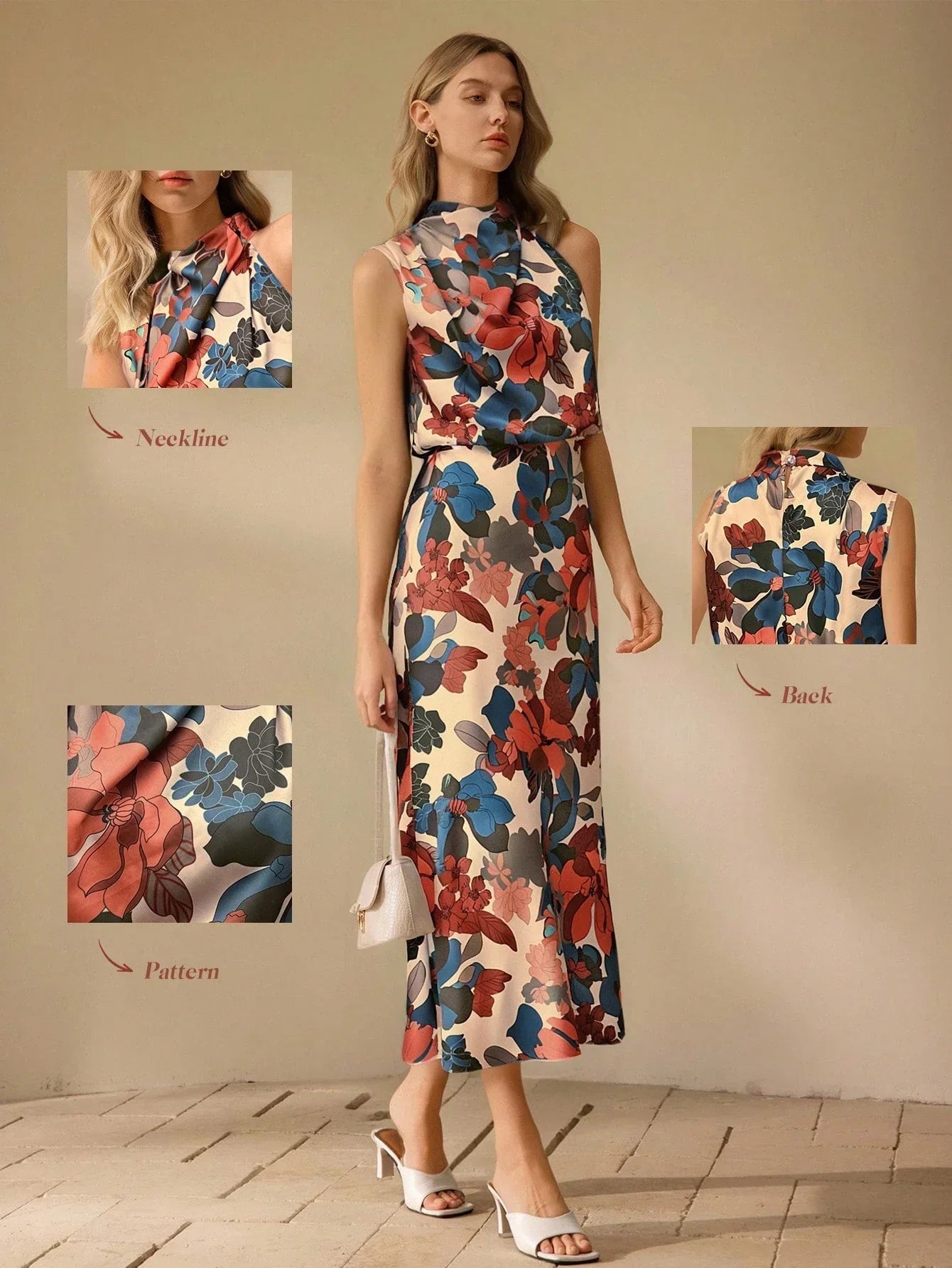 Buy SHEIN Clasi Women's Elegant Floral Midi Dress in Pakistan