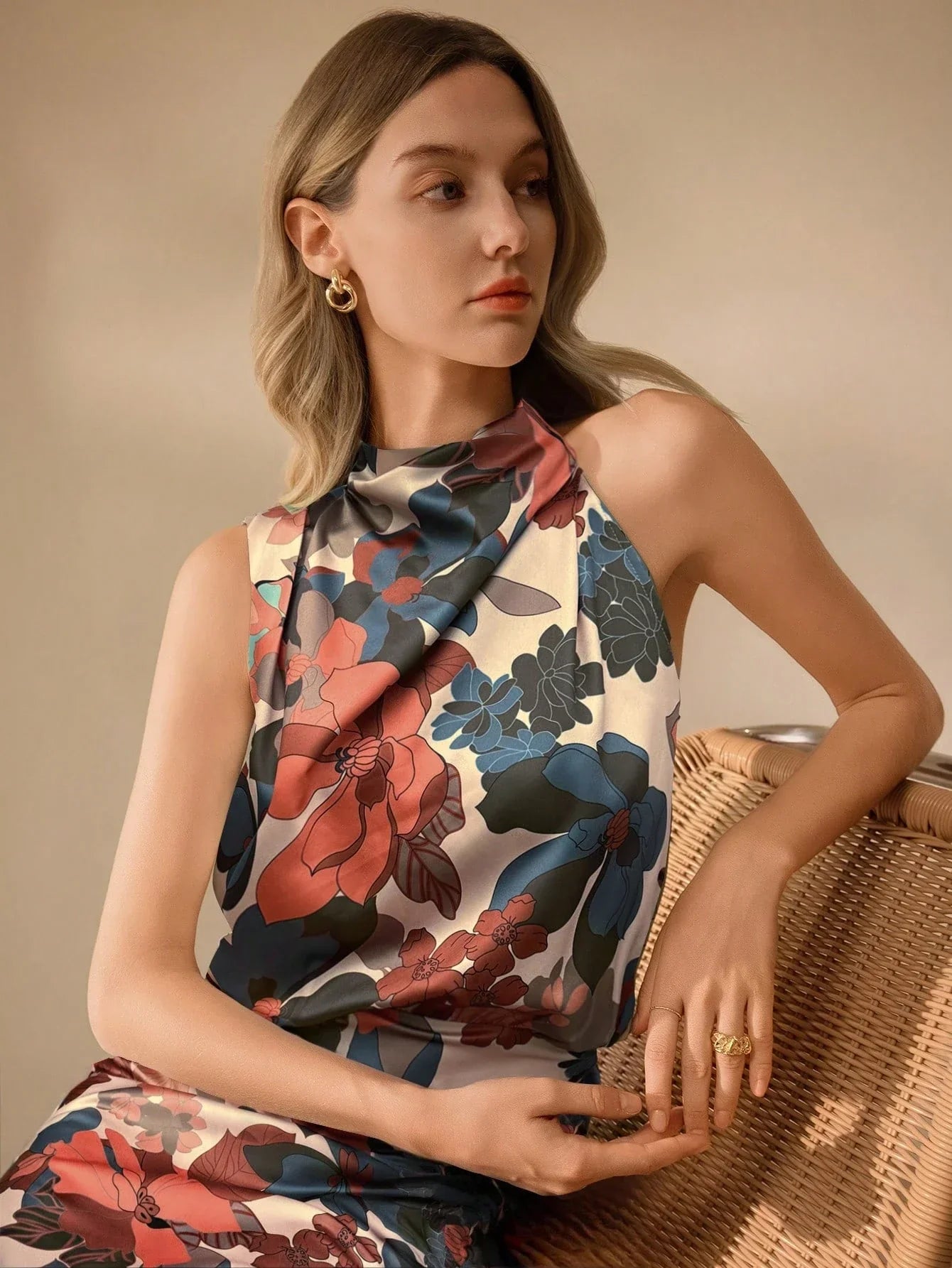 Buy SHEIN Clasi Women's Elegant Floral Midi Dress in Pakistan