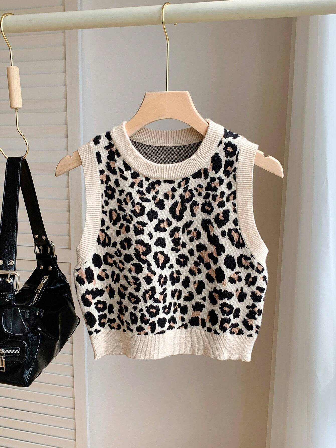 Buy SHEIN Comfortcana Casual Leopard Jacquard Women's Knitwear Top in Pakistan