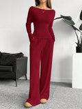 Buy SHEIN EZwear Red Knitted Women Bodysuit Set in Pakistan