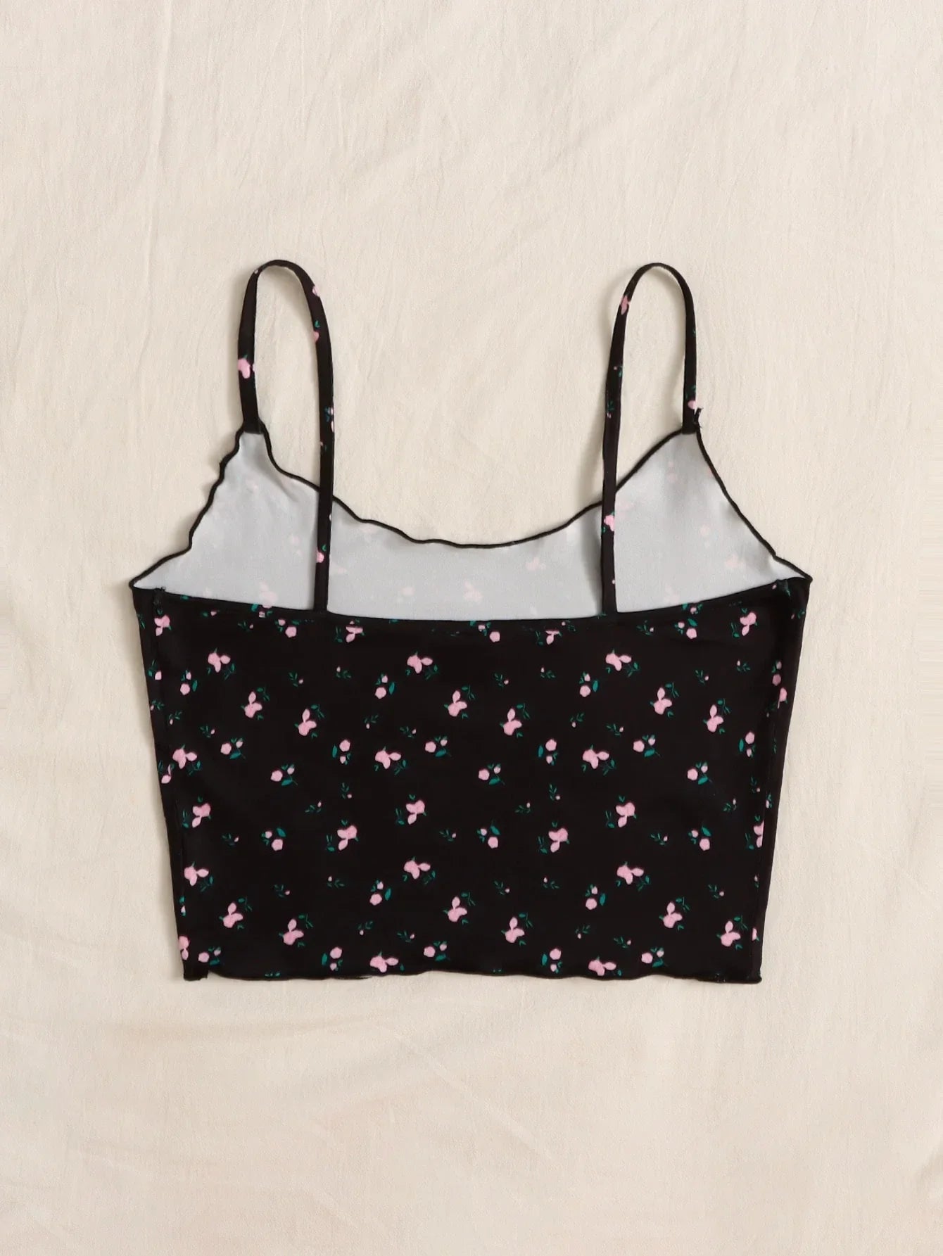 Buy SHEIN EZwear Ditsy Floral Lettuce Trim Cami Top in Pakistan