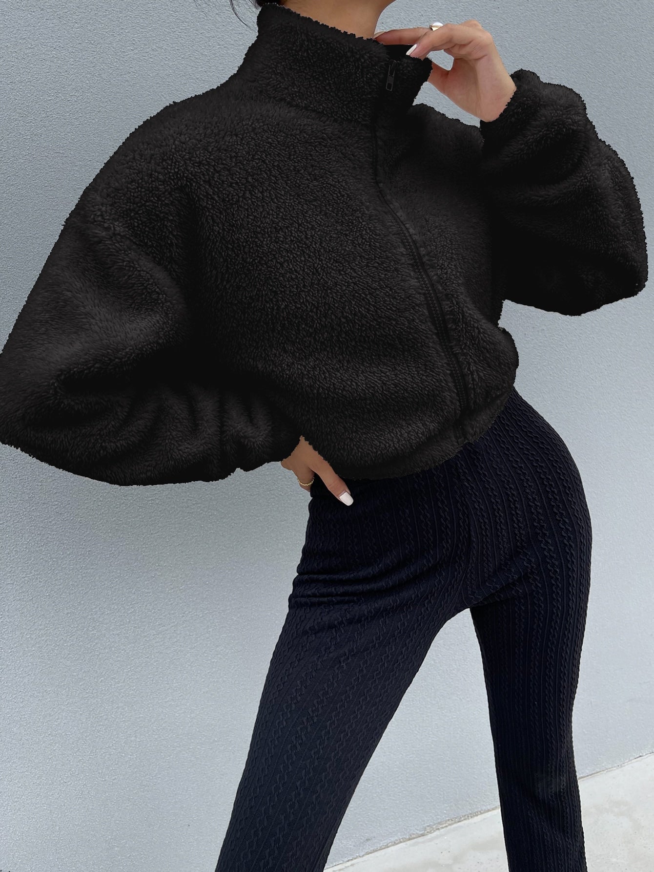 Buy SHEIN EZwear Drop Shoulder Zip Up Jacket in Pakistan