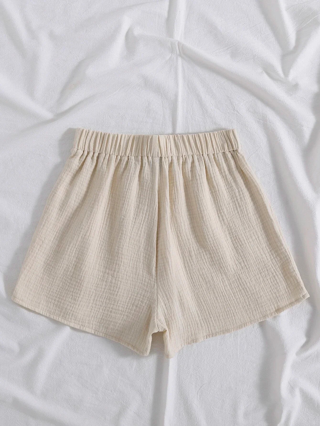 Buy SHEIN EZwear Knot Waist Wide Leg Shorts in Pakistan