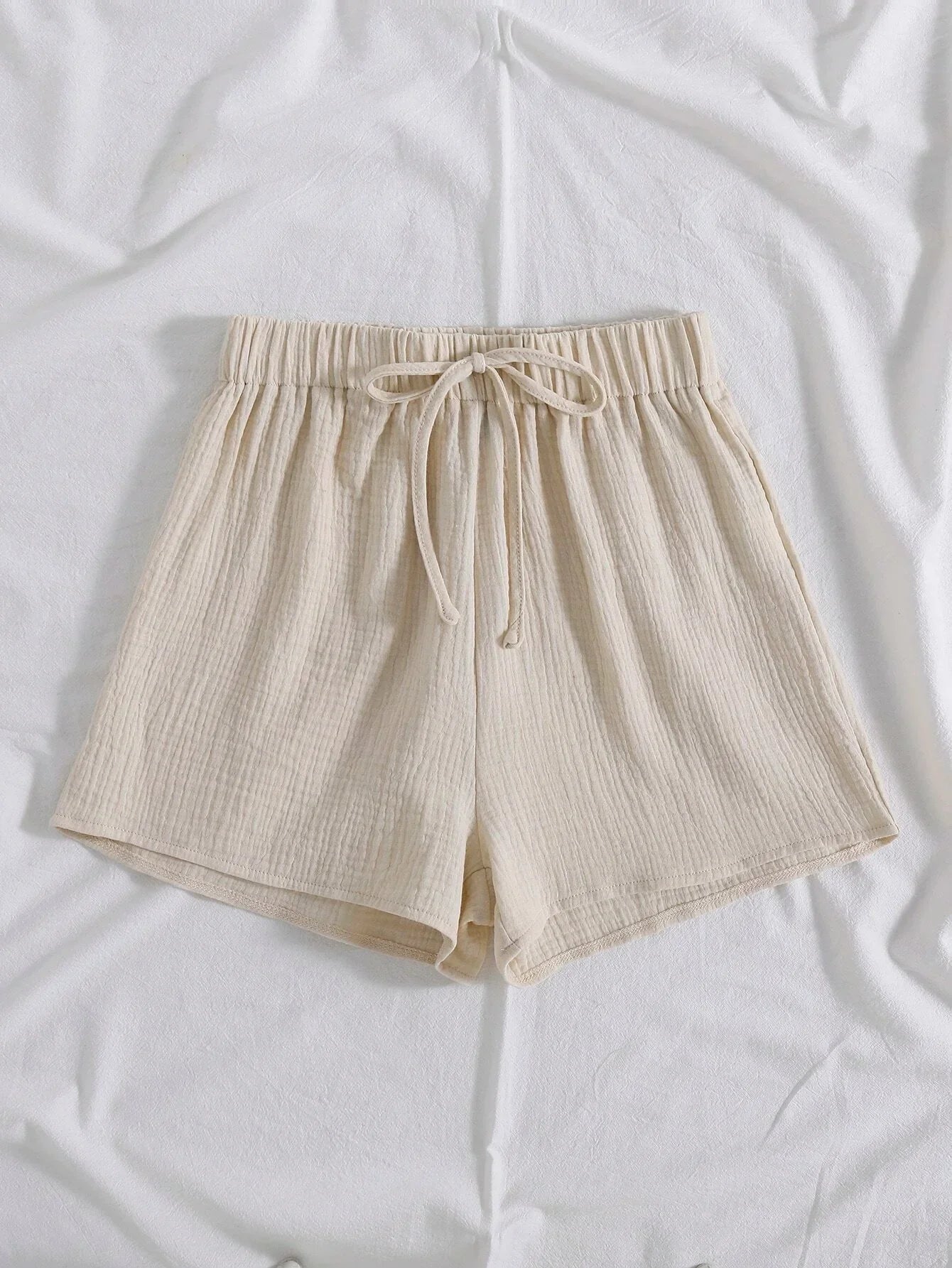Buy SHEIN EZwear Knot Waist Wide Leg Shorts in Pakistan