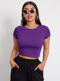 Buy SHEIN EZwear Rib-knit Crop Top in Pakistan