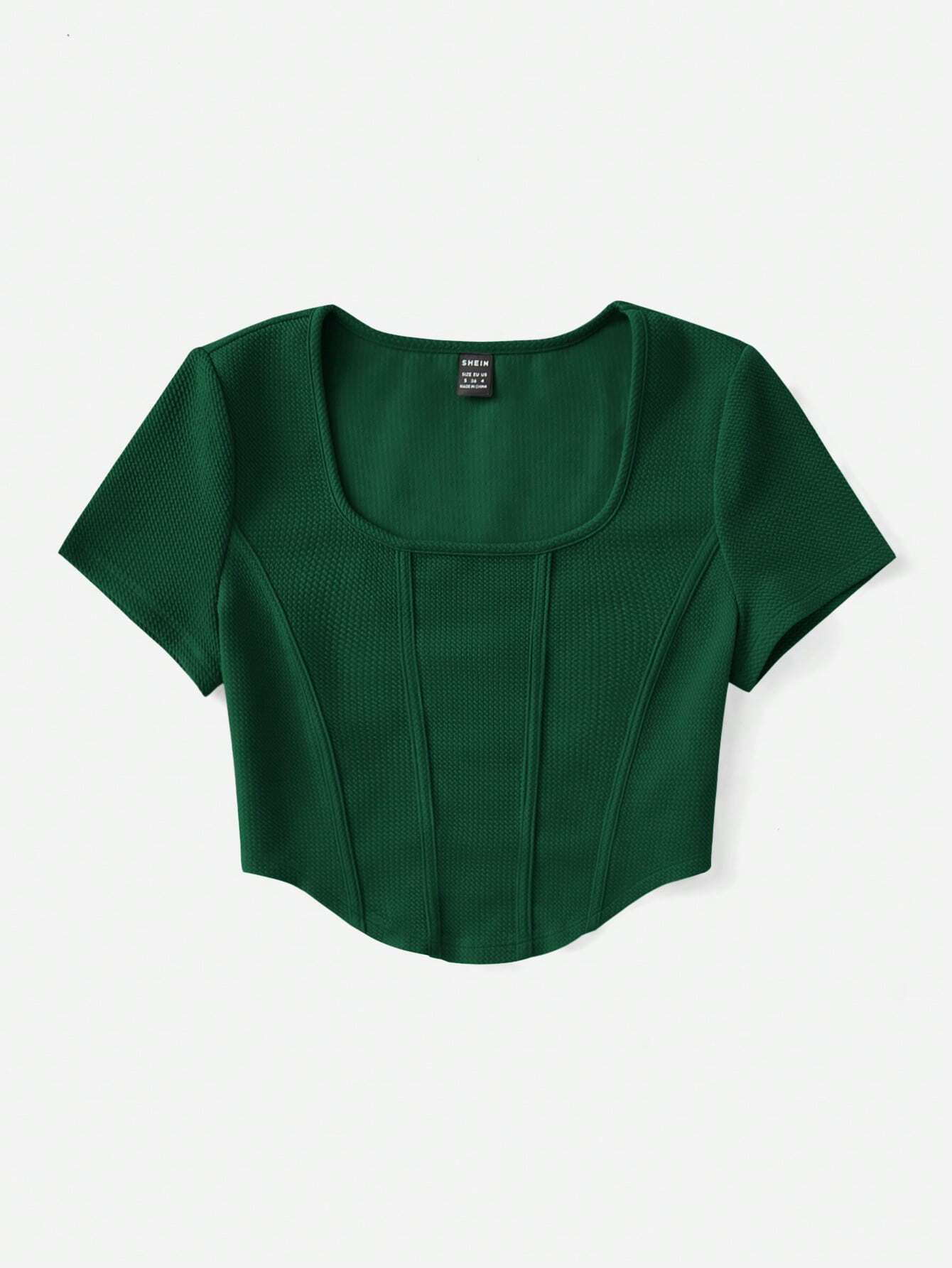 Buy SHEIN EZwear Scoop Neck Seam Front Tee in Pakistan