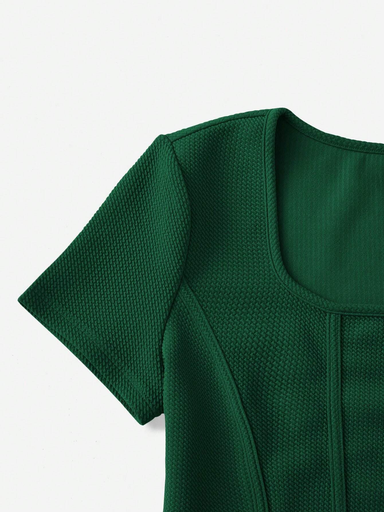 Buy SHEIN EZwear Scoop Neck Seam Front Tee in Pakistan