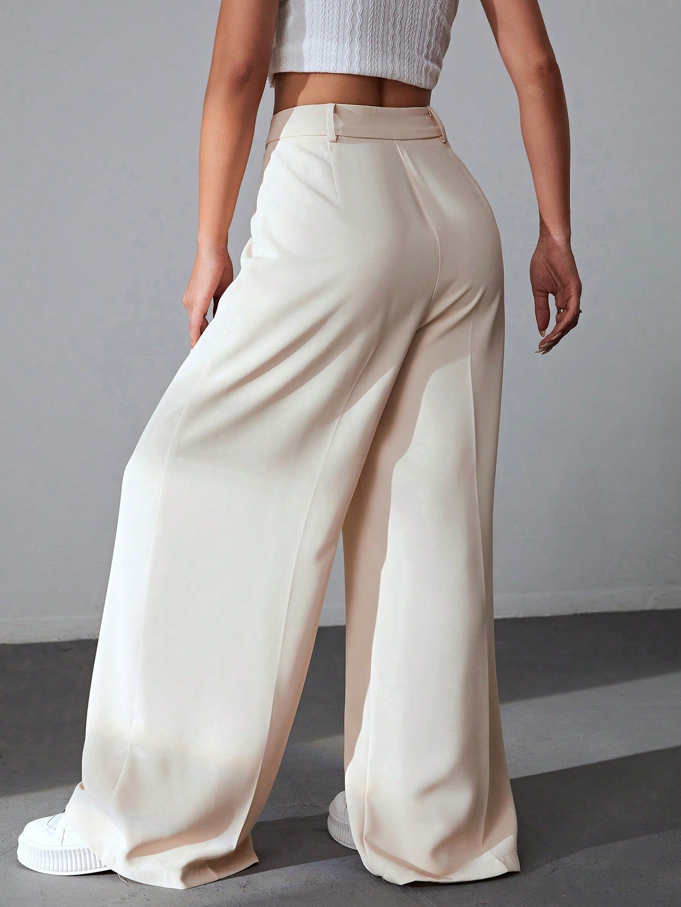 Buy SHEIN EZwear Solid Wide Leg Pants in Pakistan