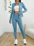 Buy SHEIN EZwear Sportswear Zip Up Jacket & Leggings ,2 Piece Set Blue in Pakistan