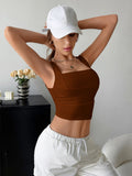 Buy SHEIN EZwear Square Neck Ruched Crop Tank Top in Pakistan