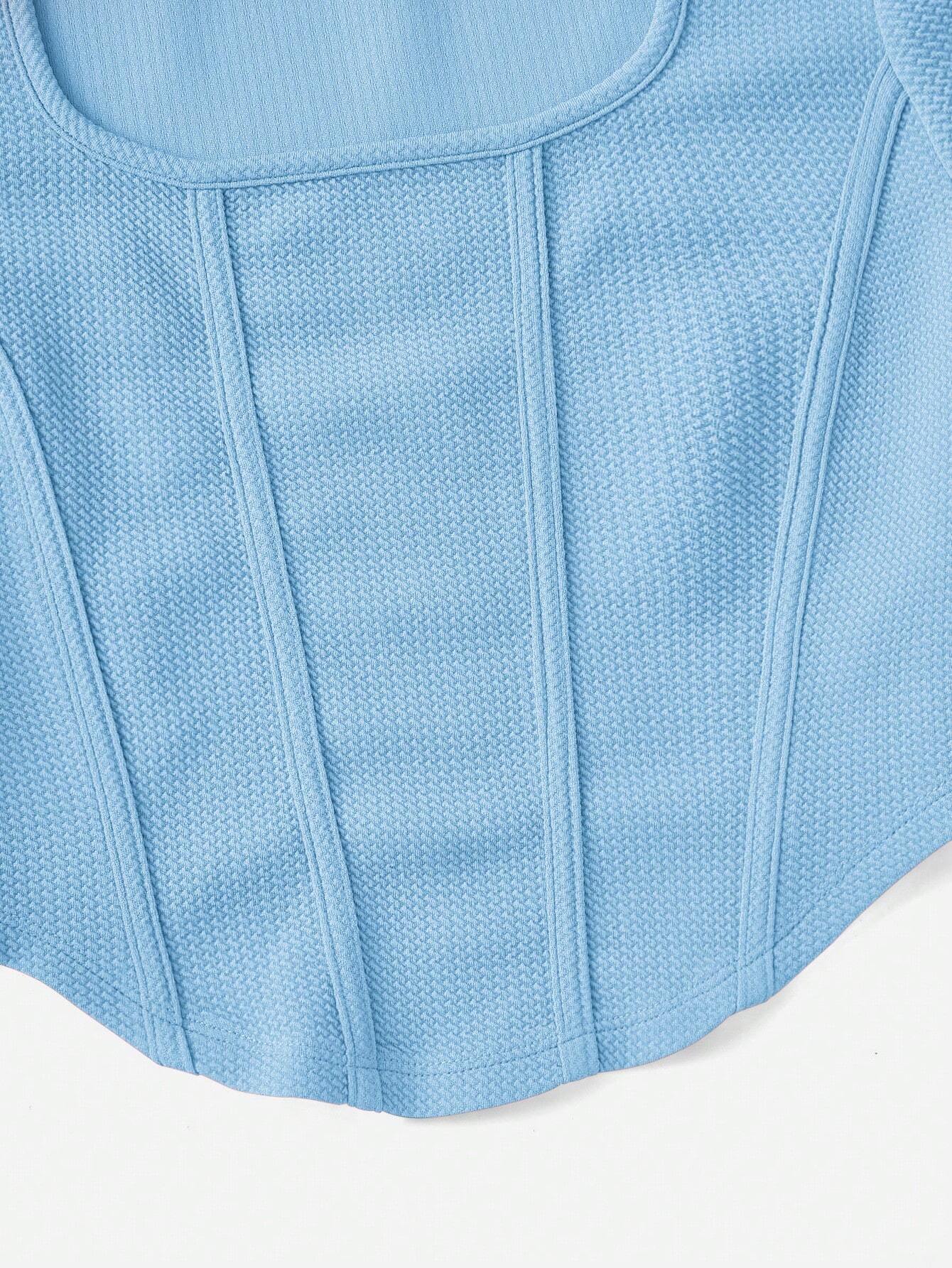 Buy SHEIN EZwear Square Neck Seam Front Tee in Pakistan