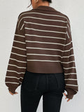 Buy SHEIN EZwear Striped Pattern Drop Shoulder Sweater in Pakistan