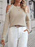 Buy SHEIN Essnce Appliques Cold Shoulder Raglan Sleeve Sweater in Pakistan