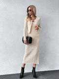 Buy SHEIN Essnce Cable Knit Cami Sweater Dress & Cardigan in Pakistan
