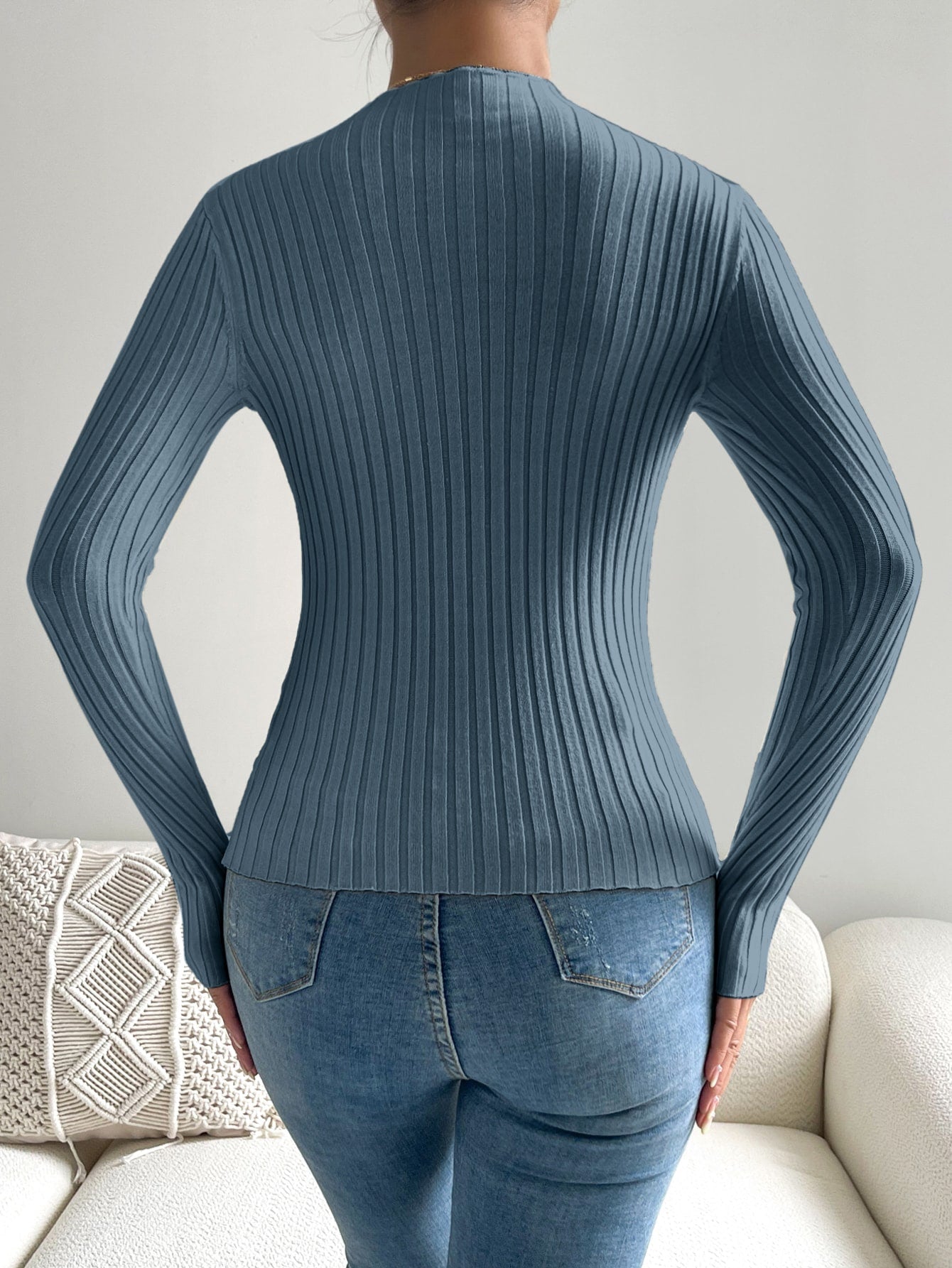 Buy SHEIN Essnce Cable Knit Mock Neck Sweater in Pakistan