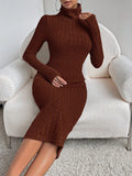 Buy SHEIN Essnce High Neck Ribbed Knit Bodycon Dress in Pakistan