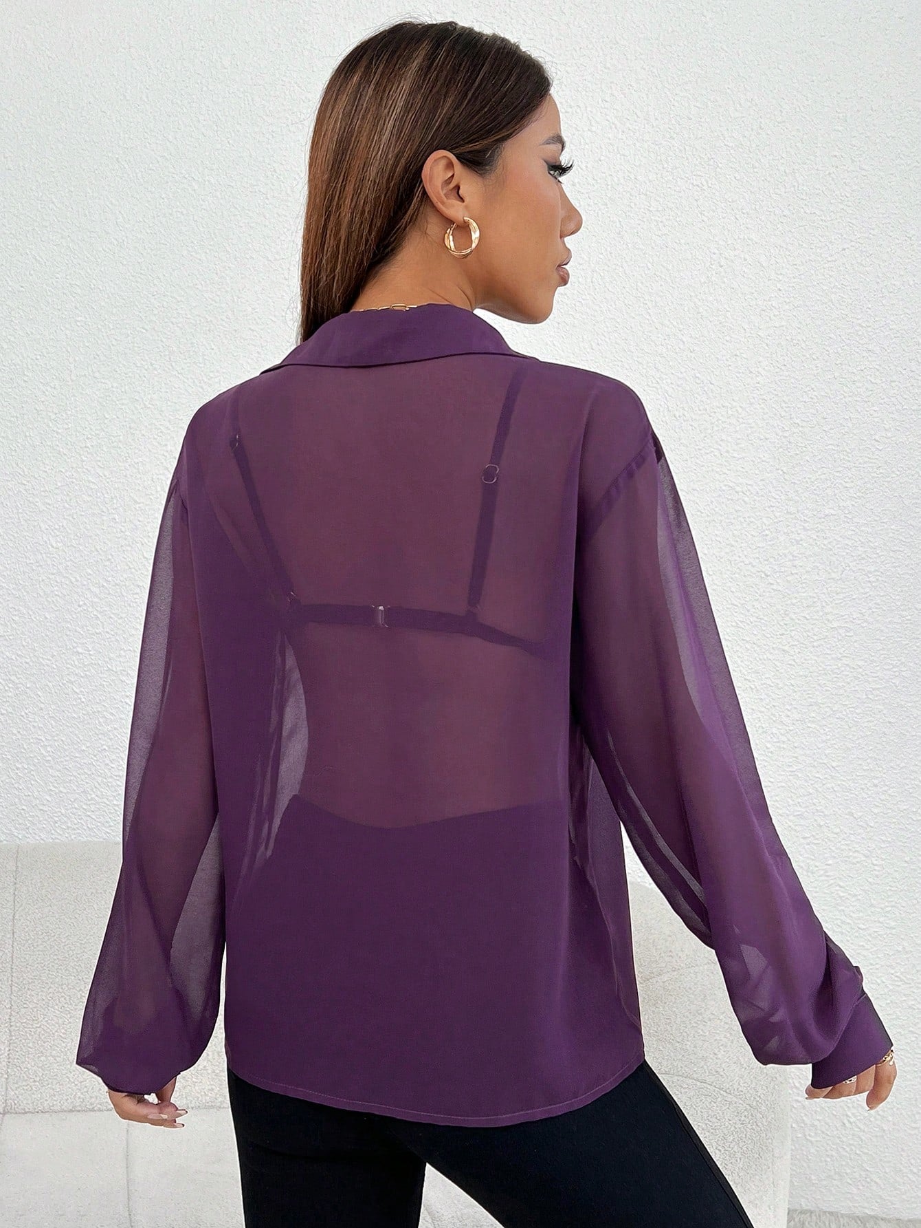 Buy SHEIN Essnce Solid Button Front Shirt Without Bra in Pakistan