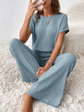 Buy SHEIN Essnce Solid Ribbed Knit Batwing Sleeve Jumpsuit in Pakistan
