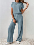 Buy SHEIN Essnce Solid Ribbed Knit Batwing Sleeve Jumpsuit in Pakistan