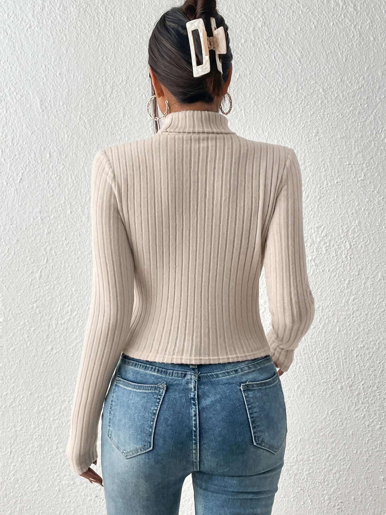 Buy SHEIN Frenchy Cut Out Turtleneck Tee in Pakistan