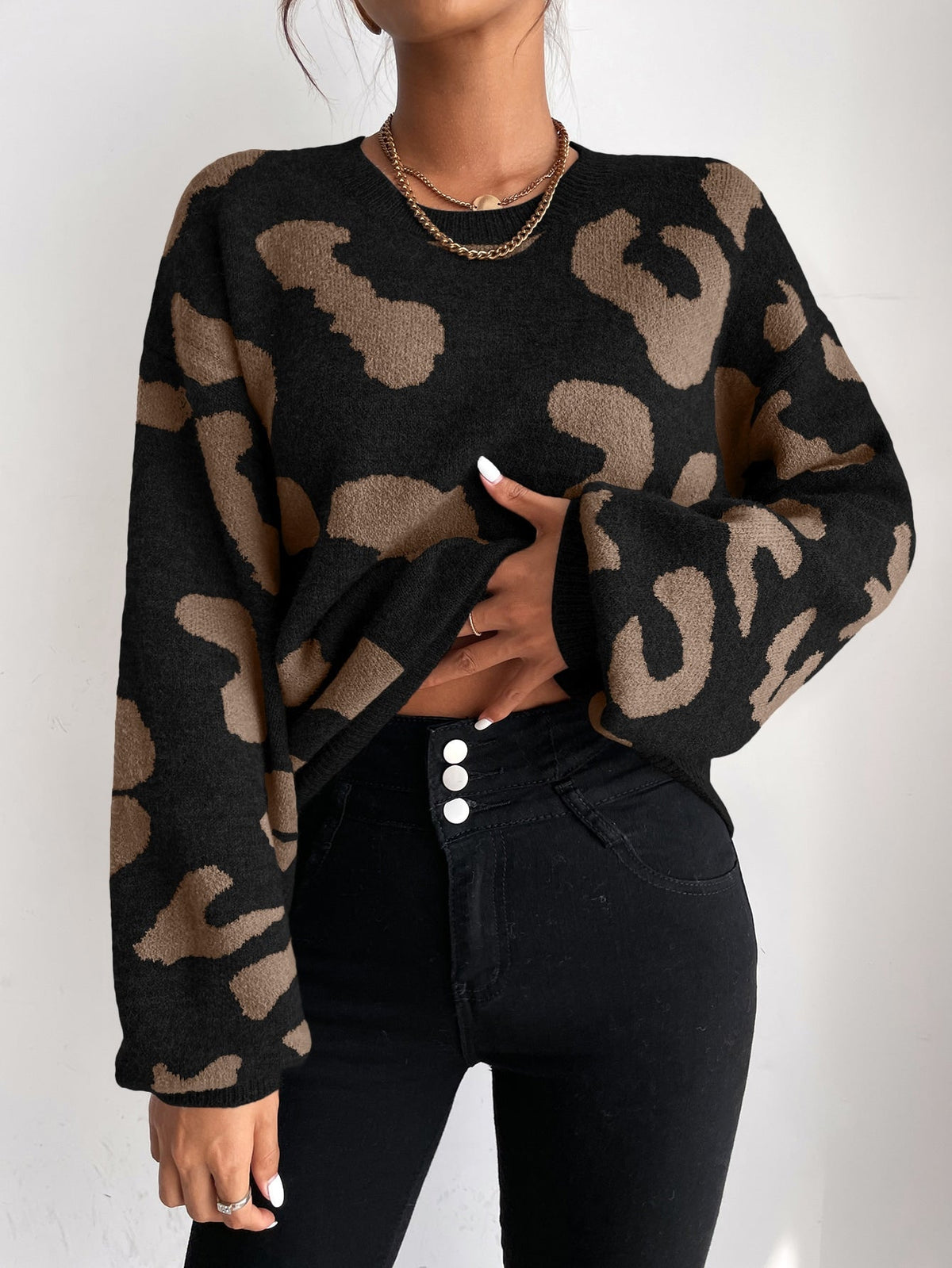 Buy SHEIN Frenchy Drop Shoulder Fluffy Knit Jumper in Pakistan