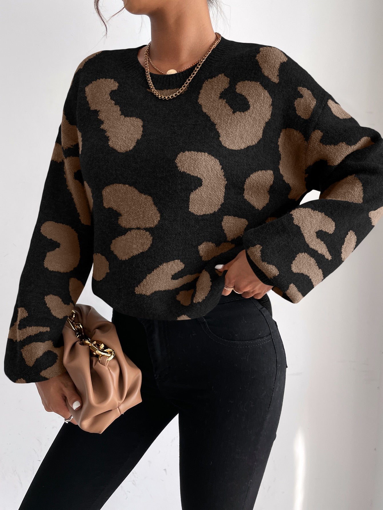 Buy SHEIN Frenchy Drop Shoulder Fluffy Knit Jumper in Pakistan