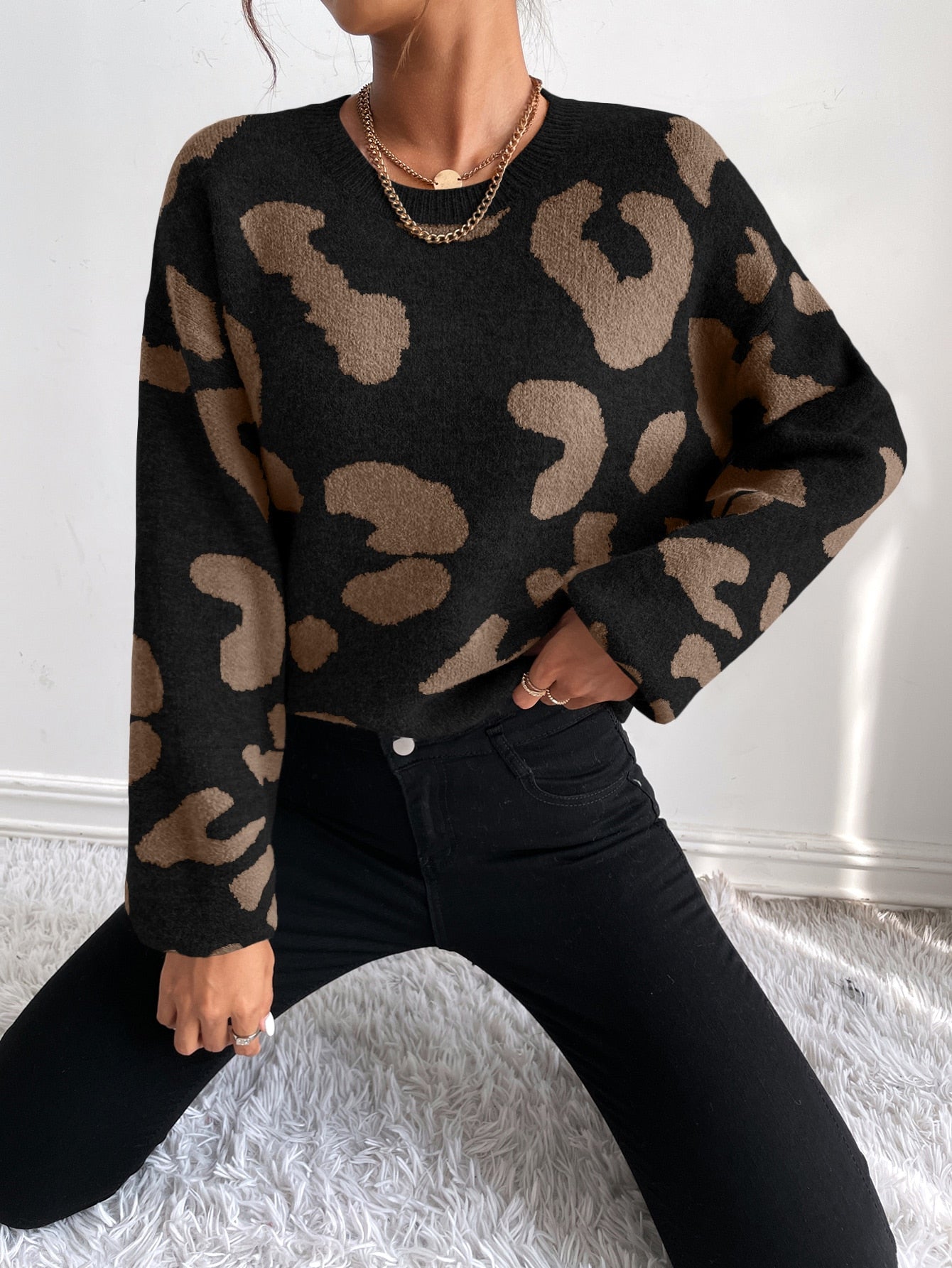 Buy SHEIN Frenchy Drop Shoulder Fluffy Knit Jumper in Pakistan