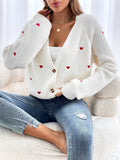 Buy SHEIN Frenchy Heart Embroidery Button Front Cardigan in Pakistan