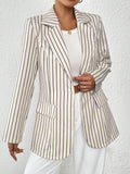 Buy SHEIN Frenchy Loose Casual Long Sleeve, Minimalist Striped Blazer in Pakistan