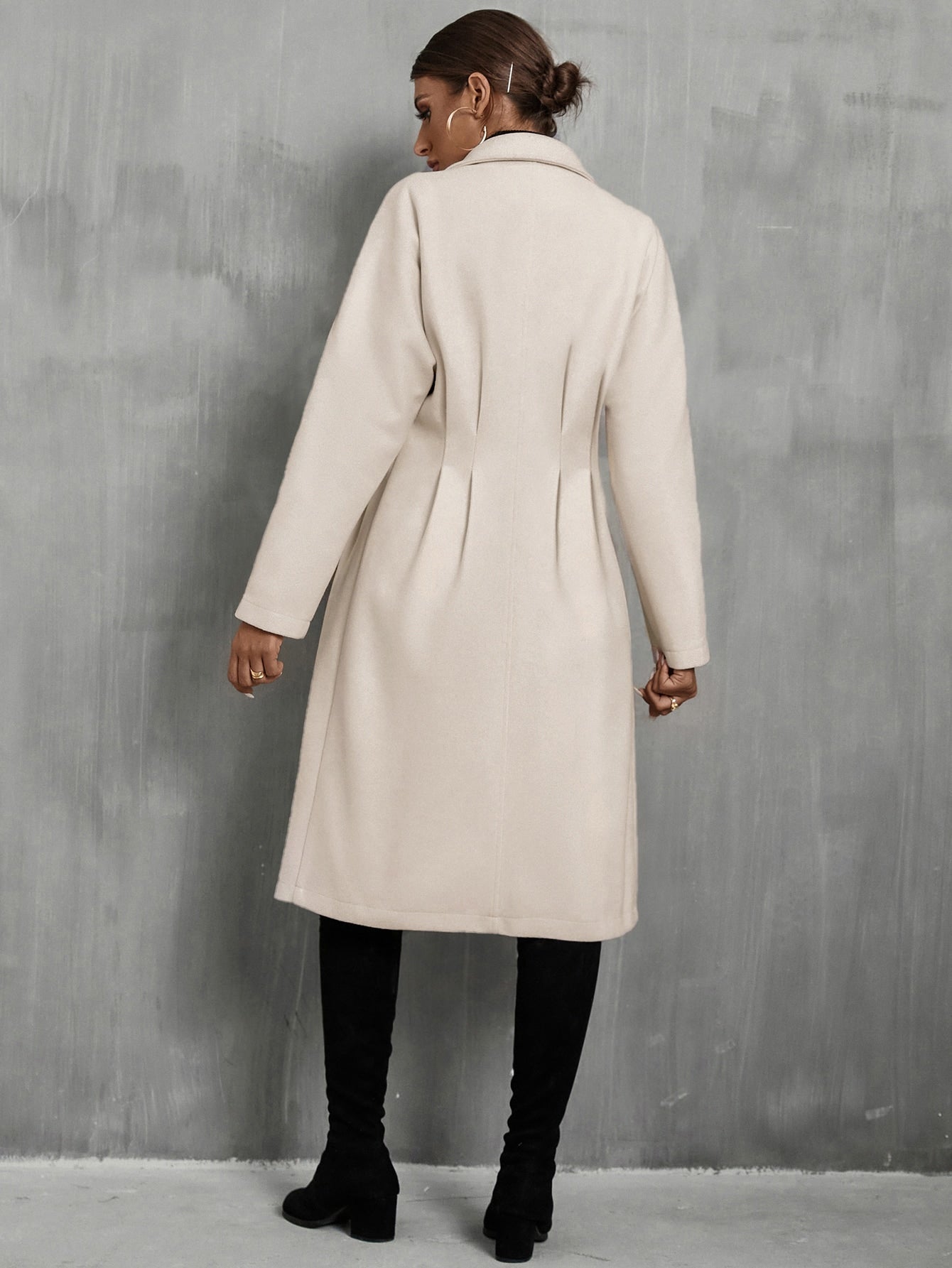 Buy SHEIN Frenchy Plicated Detail Batwing Sleeve Overcoat in Pakistan