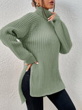 Buy SHEIN Frenchy Turtleneck Raglan Sleeve Split Hem Jumper in Pakistan