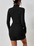 Buy SHEIN SHEIN Frenchy Turtleneck Ruched Detail Bodycon Dress in Pakistan
