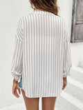 Buy SHEIN Frenchy Women's Old Money Outfits Striped Printed Linen Casual Long-Sleeved Shirt in Pakistan