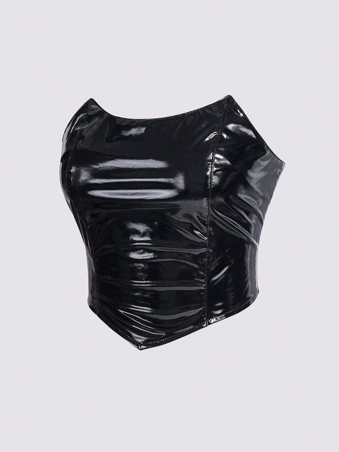 Buy SHEIN ICON Solid Patent Tube Top in Pakistan