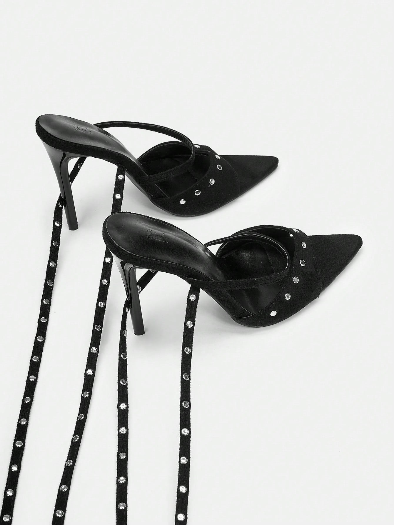Buy SHEIN ICON Studded Strappy Stiletto High Heel Sandals With Open Toe in Pakistan