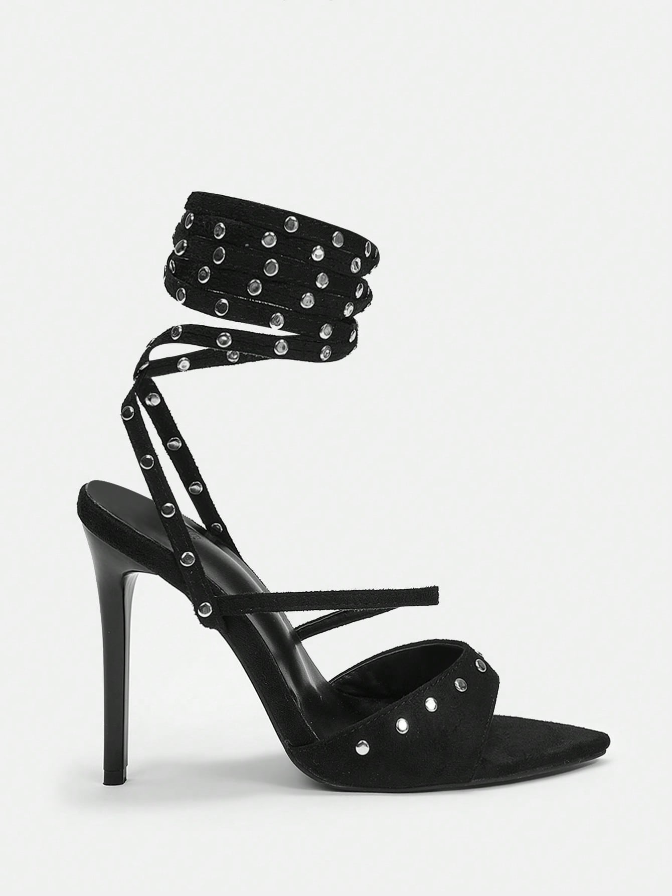 Buy SHEIN ICON Studded Strappy Stiletto High Heel Sandals With Open Toe in Pakistan
