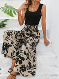 Buy SHEIN LUNE Solid Tank Top & Floral Print Wide Leg Pants in Pakistan