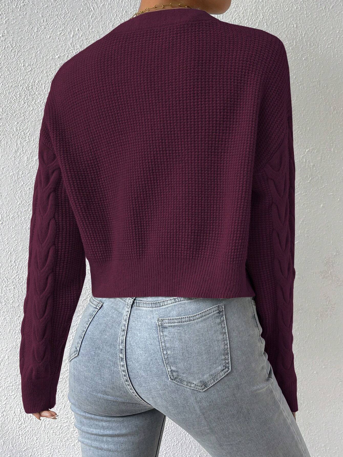 Buy SHEIN MOOSTA Cable Knit Drop Shoulder Cardigan & Cami Knit Top in Pakistan