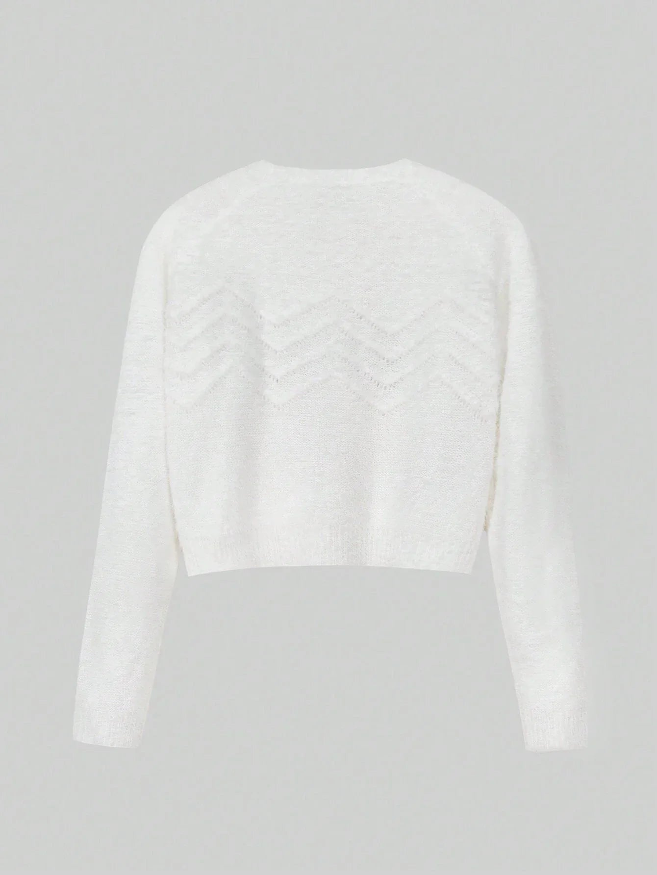 Buy SHEIN MOOSTA Chevron Pattern Raglan Sleeve Crop Sweater in Pakistan