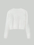Buy SHEIN MOOSTA Chevron Pattern Raglan Sleeve Crop Sweater in Pakistan