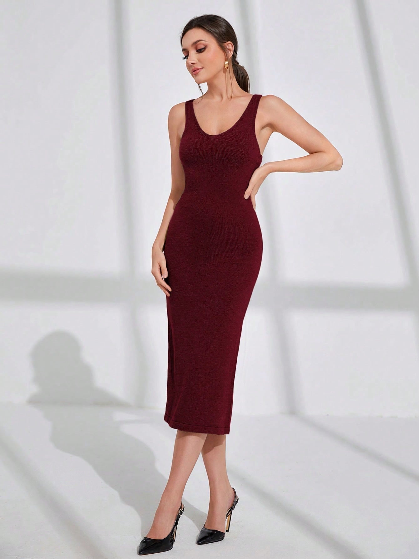 Buy SHEIN Modely Mock Neck Super Crop Sweater & Sweater Dress in Pakistan