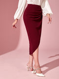 Buy SHEIN Modely Ruched Tulip Hem Skirt in Pakistan