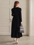 Buy SHEIN Modely V-Neckline Twisted Detailing Ruffle Hem Long Sleeve Dress in Pakistan