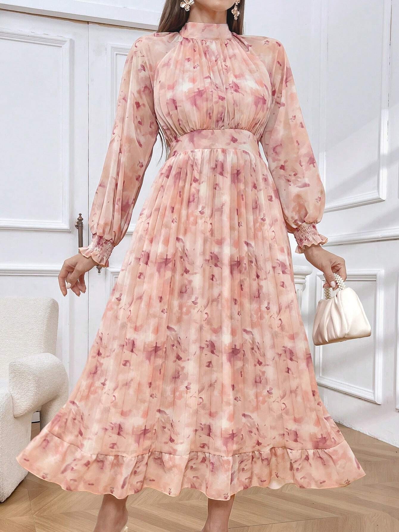 Buy SHEIN Modely Women Fashionable Floral Print Elegant Versatile Dress in Pakistan