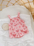 Buy SHEIN Newborn Baby Girls Cute Versatile Pink Heart Playsuit For Summer in Pakistan