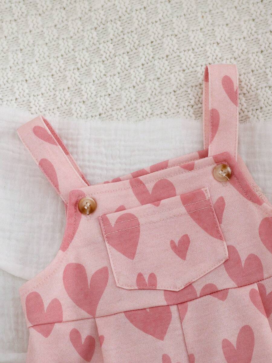 Buy SHEIN Newborn Baby Girls Cute Versatile Pink Heart Playsuit For Summer in Pakistan