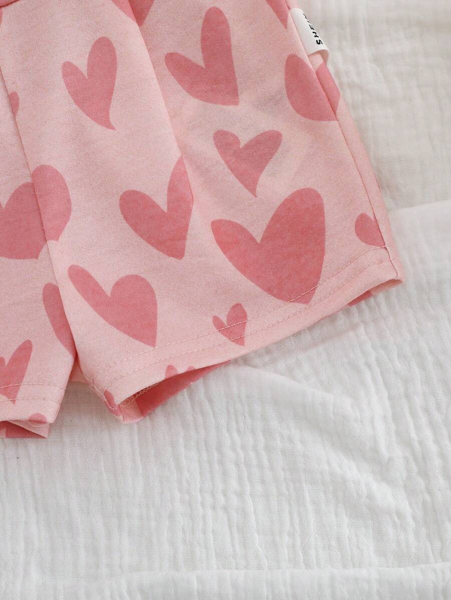 Buy SHEIN Newborn Baby Girls Cute Versatile Pink Heart Playsuit For Summer in Pakistan