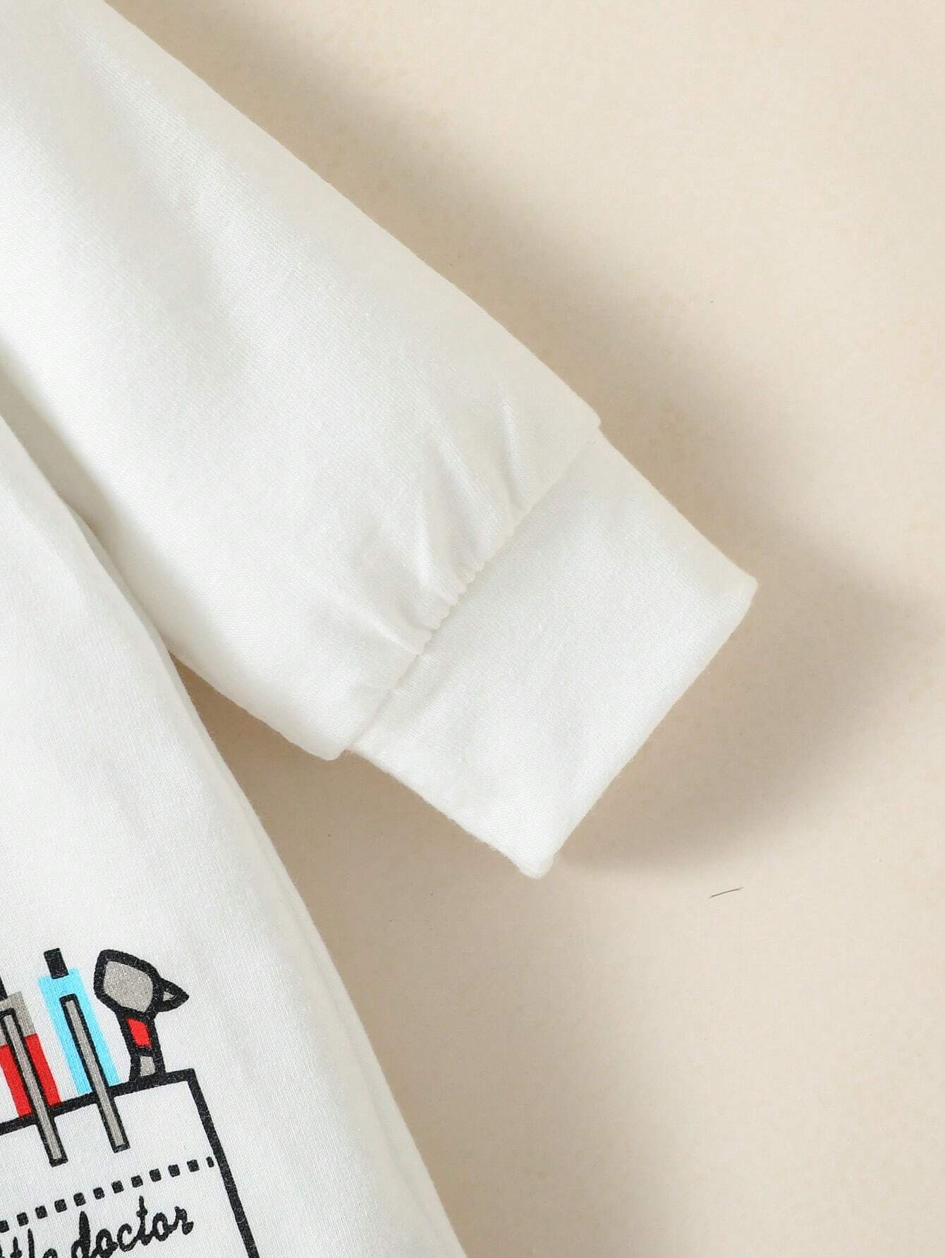 Buy SHEIN Persoplay Kids Baby Boy Costume Mini Doctor Printed Long Sleeve Jumpsuit With Embroidered Hat, For Daily in Pakistan